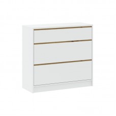 Plata kumode BASIT 3S, Balts/Ozols artisan